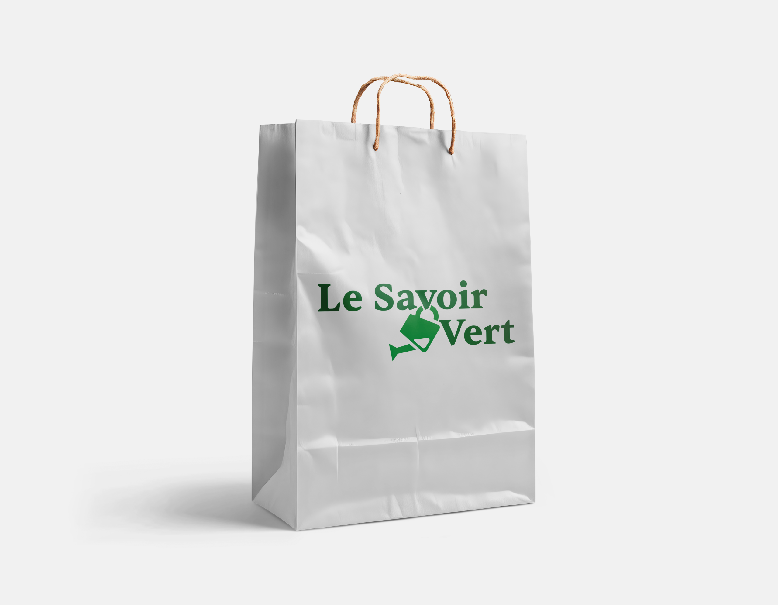 Mockup sac logo le savoir vert
