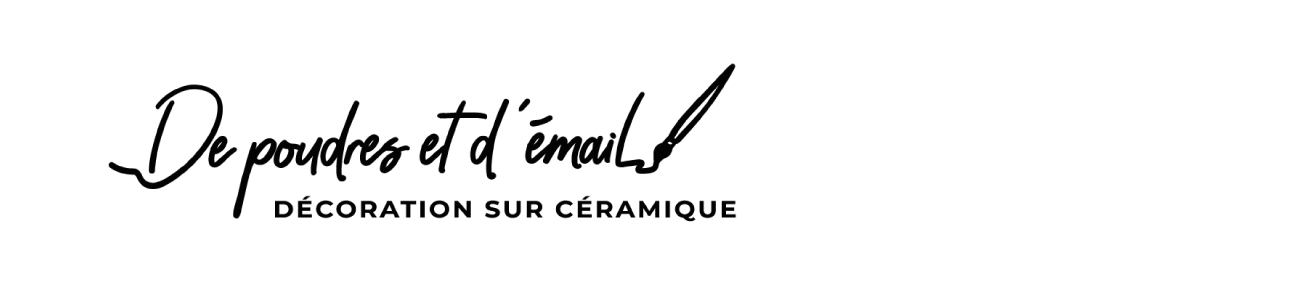 logo de poudre et émail en noir